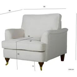 Howard Watford Deluxe fåtölj - Beige manchester + Textilrengöring för möbler