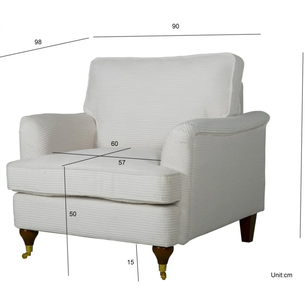 Howard Watford Deluxe fåtölj - Beige manchester