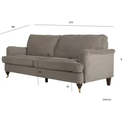 Howard Watford Deluxe 3-sits soffa - Ljusbrun manchester
