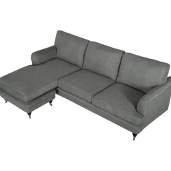 Howardsoffa med divan - Grå + Textilrengöring för möbler