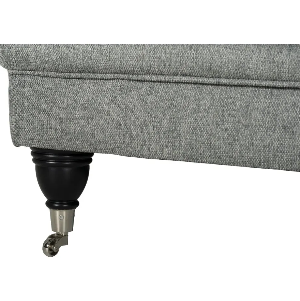 Howardsoffa med divan - Grå + Möbeltassar