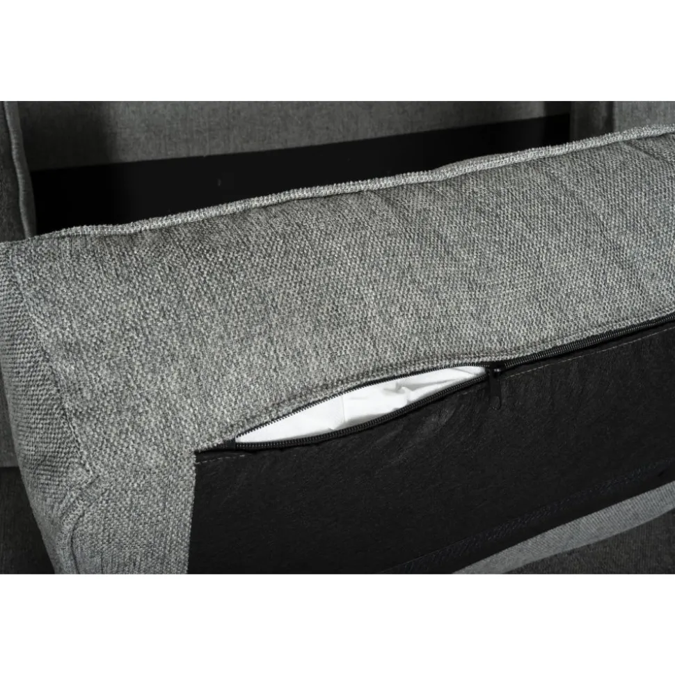 Howardsoffa med divan - Grå + Möbeltassar