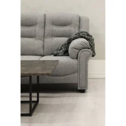 Hörnsoffa grå 5-sits - Peking + Fläckborttagare för möbler