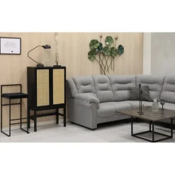 Hörnsoffa grå 5-sits - Peking + Fläckborttagare för möbler