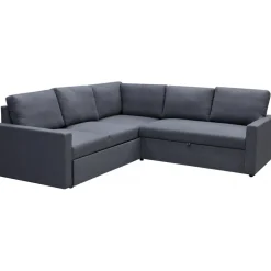 Hörnsoffa med bädd och förvaring - Grå