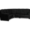 Hörnsoffa svart konstläder 5-sits - Peking