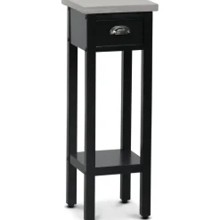 Hugo svart Sängbord höjd 70 cm cement-topp