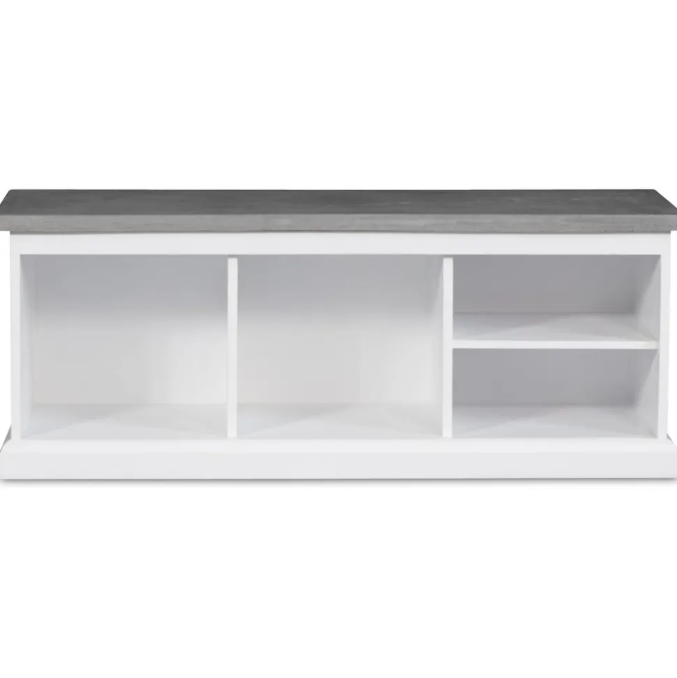 Hugo vit sittbänk med cement + Textilrengöring för möbler