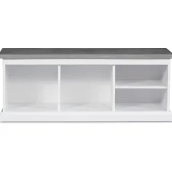 Hugo vit sittbänk med cement