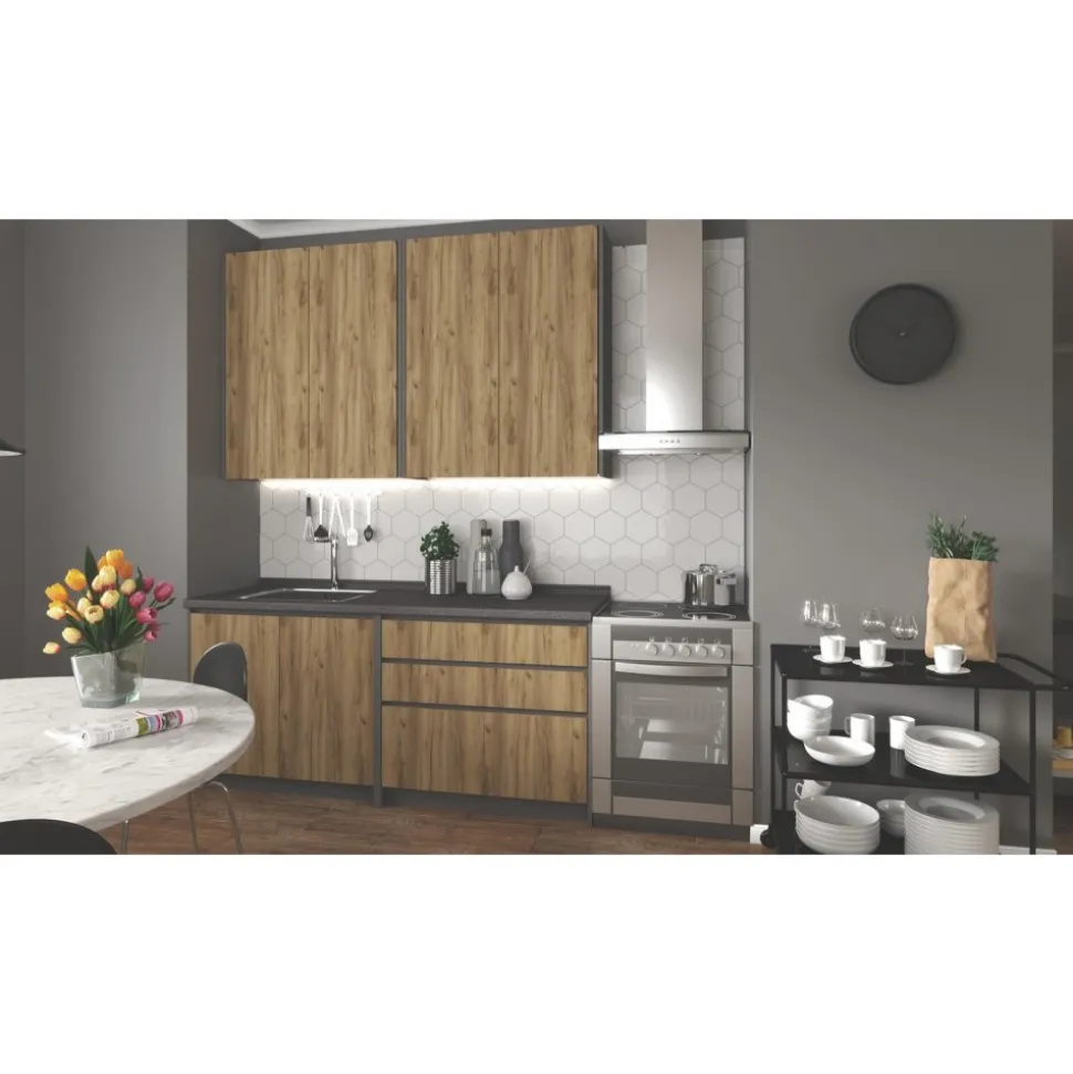 Idea komplett kök 180 cm - Craft ek/antracit