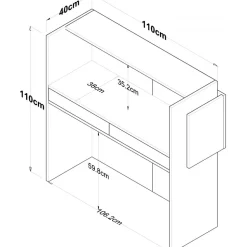 Idora receptionsdisk - Vit/marmor