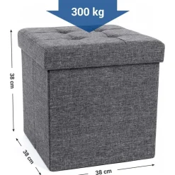 Idris sittpuff med förvaring - Mörkgrå