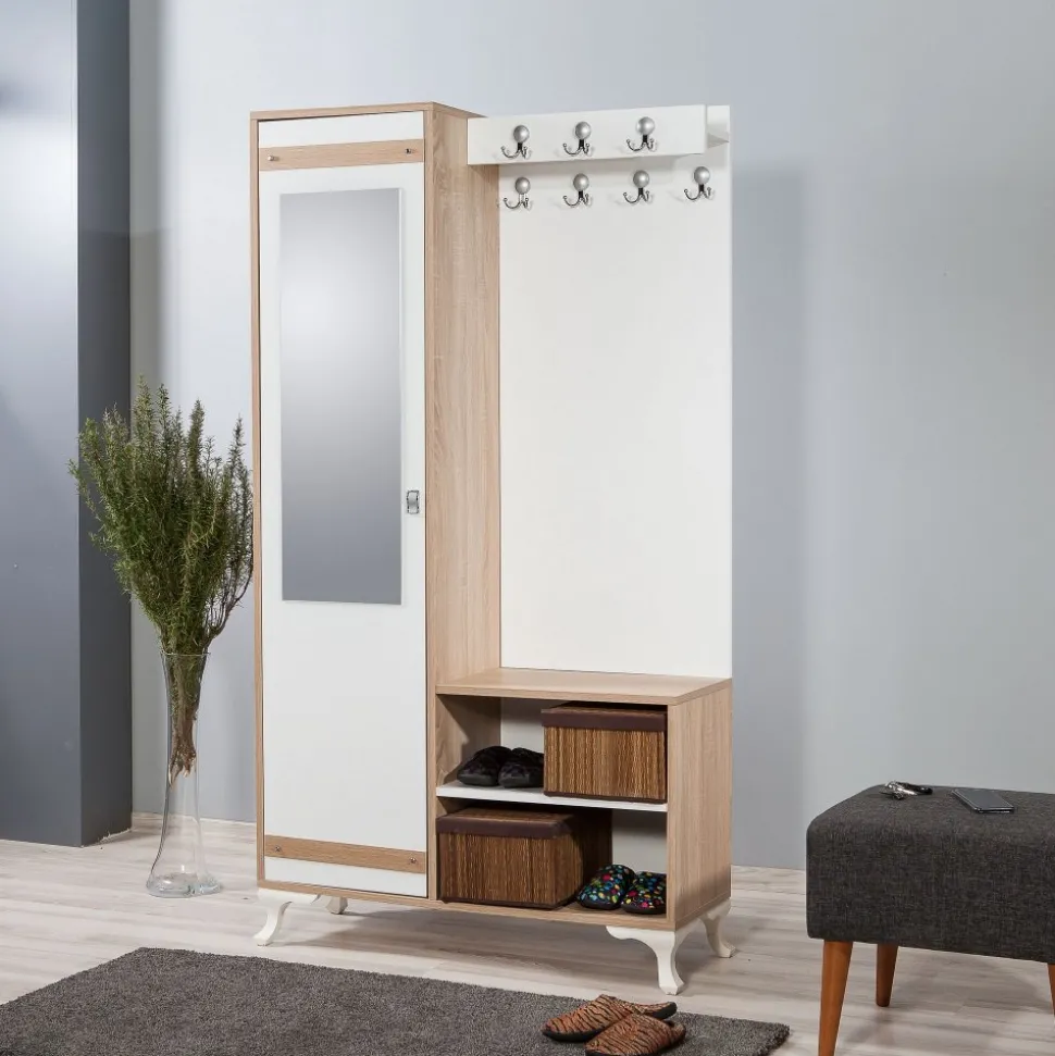 Inci 200 hallmöbel i ljus ek