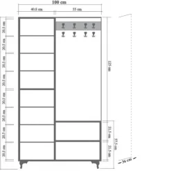 Inci hallmöbel - Sonoma ek