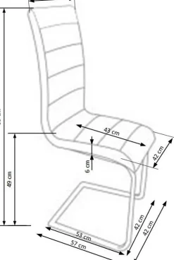 Iris stol - (vit|svart) Krom