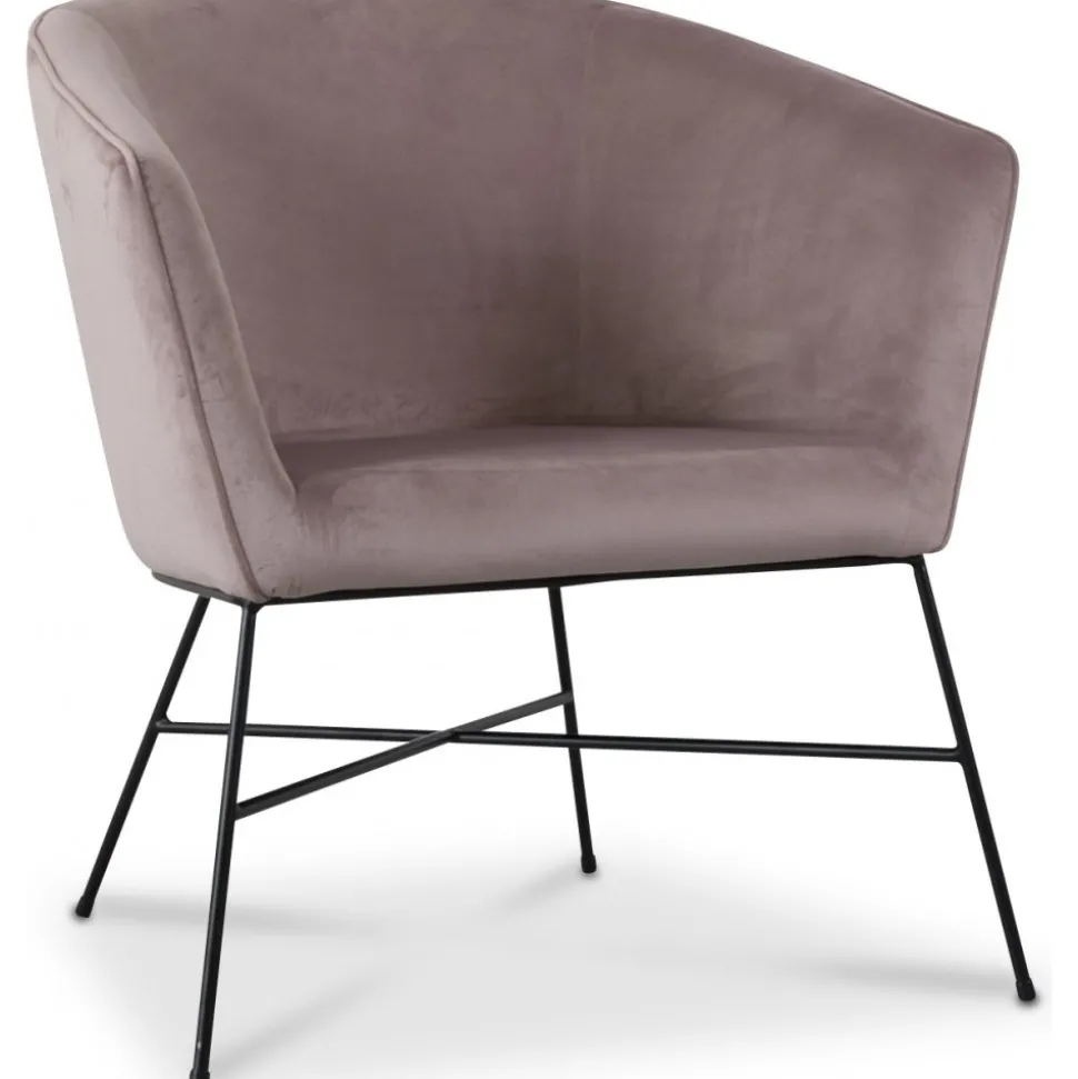 Isabelle fåtölj i rosa sammet