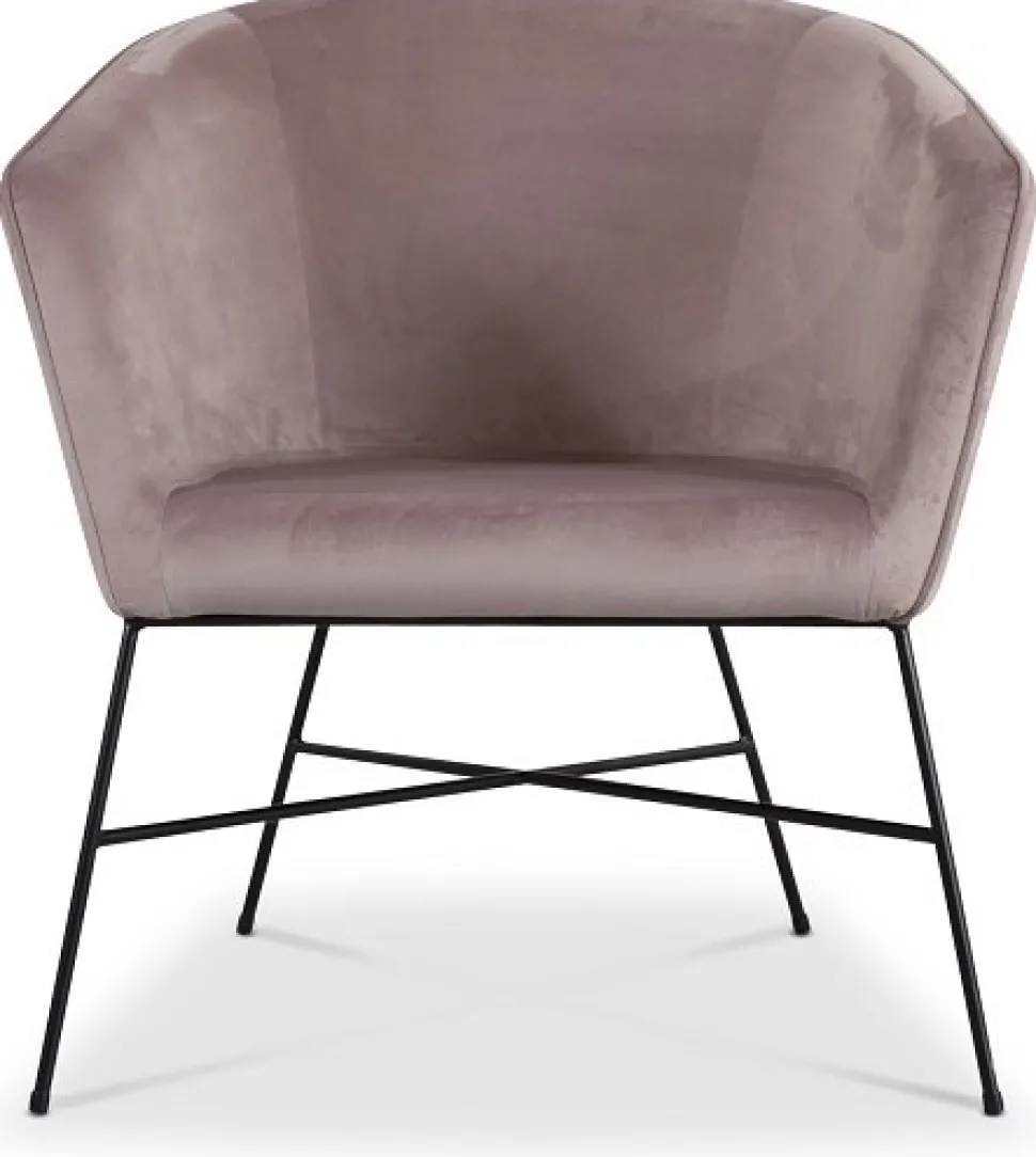 Isabelle fåtölj i rosa sammet