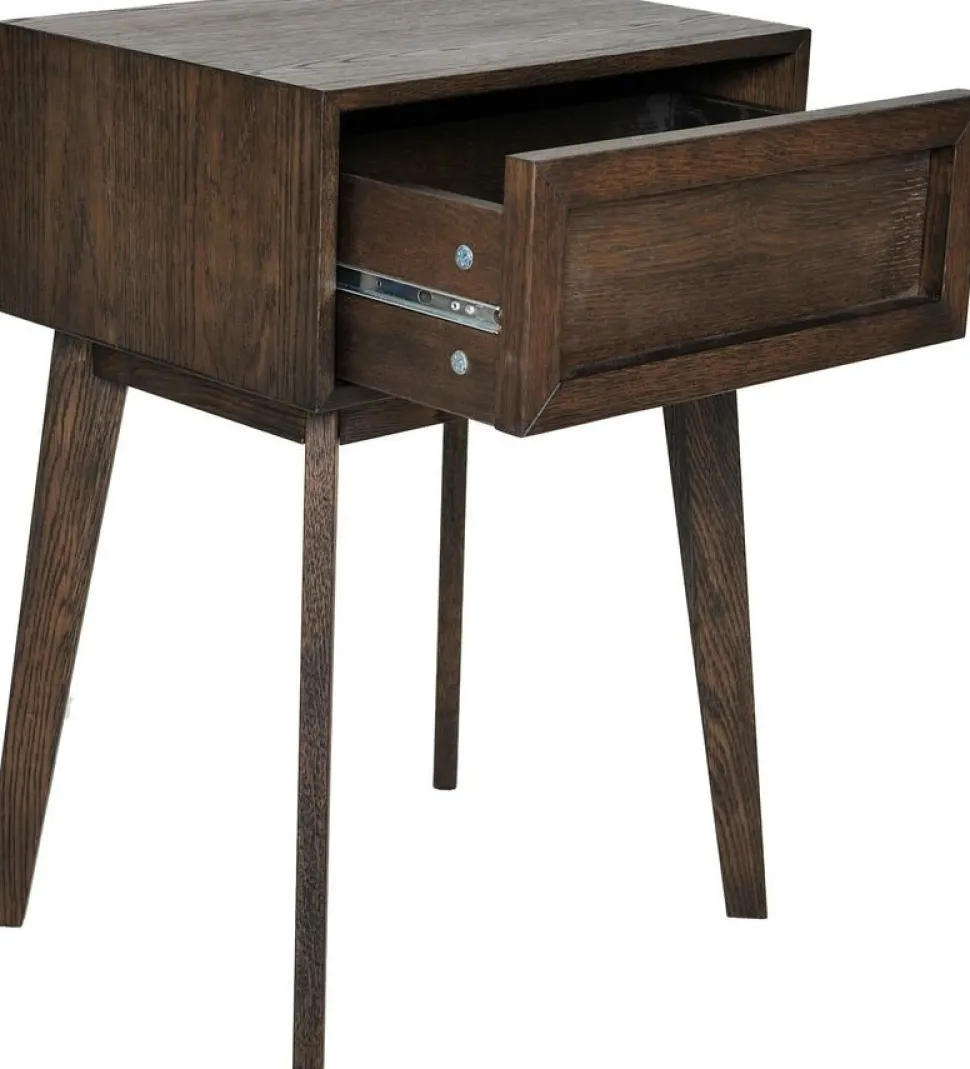 Isak sängbord - Brun ekfaner