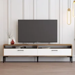 Istanbul TV-bänk Valnöt/vit
