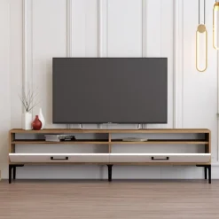 Istanbul TV-bänk Valnöt/vit