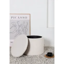 Jabar sittpuff - Vit teddy