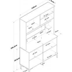 Jeriko köksskåp 176 - Vit/valnöt