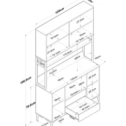 Jeriko köksskåp 169 - Vit/valnöt