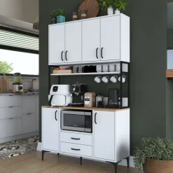 Jeriko köksskåp 169 - Vit/valnöt