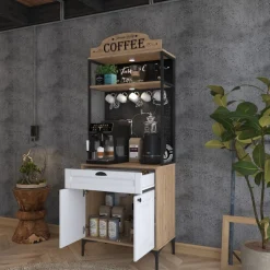 Jeriko skåp 157 - Valnöt/vit