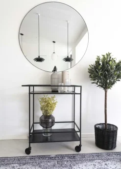 Jersey Spegel - Svart - Ø100 + Glas och Kristallrengöring