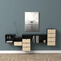 Joliet sängbord - Svart/bambu