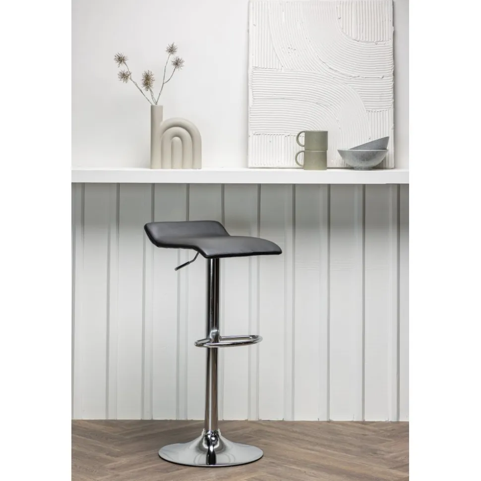 Jonna barstol - Svart/silver
