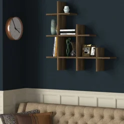 Juke vägghylla i valnöt