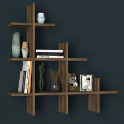 Juke vägghylla i valnöt