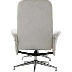 Julius reclinerfåtölj med fotpall - Grå tyg