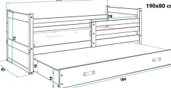 Juniorsäng Århus med förvaringslåda 80 cm - Vit