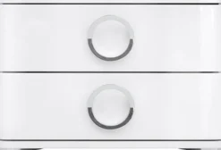 Kai sängbord - Vit högglans