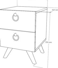 Kanda sängbord - Valnöt