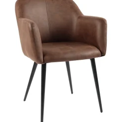 Karmstol i brun PU - Lamar