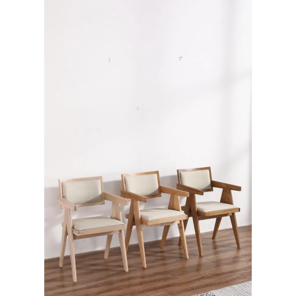 Karmstol i vitoljad ek Sara + Textilrengöring för möbler