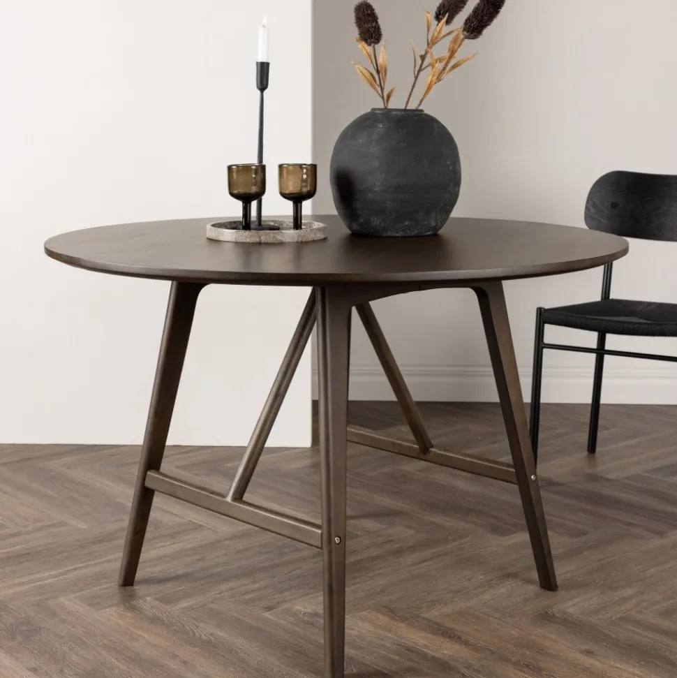 Kaseindon matbord Ø100 cm - Mörkbrun