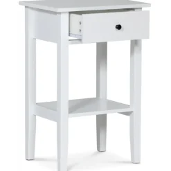 Kate sängbord med låda - Vit + Möbeltassar