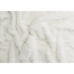 Katy fäll 230 x 160 cm - Vit fuskpäls