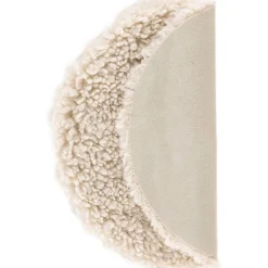 Katy stolsdyna Ø34 cm - Vit fårskinnsimitation