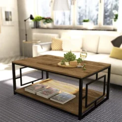 Kelvin soffbord 120 x 60 cm - Valnöt/svart