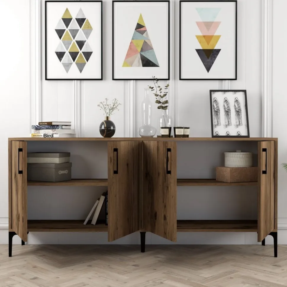 Kiev skänk 180 cm - Valnöt + Textilrengöring för möbler