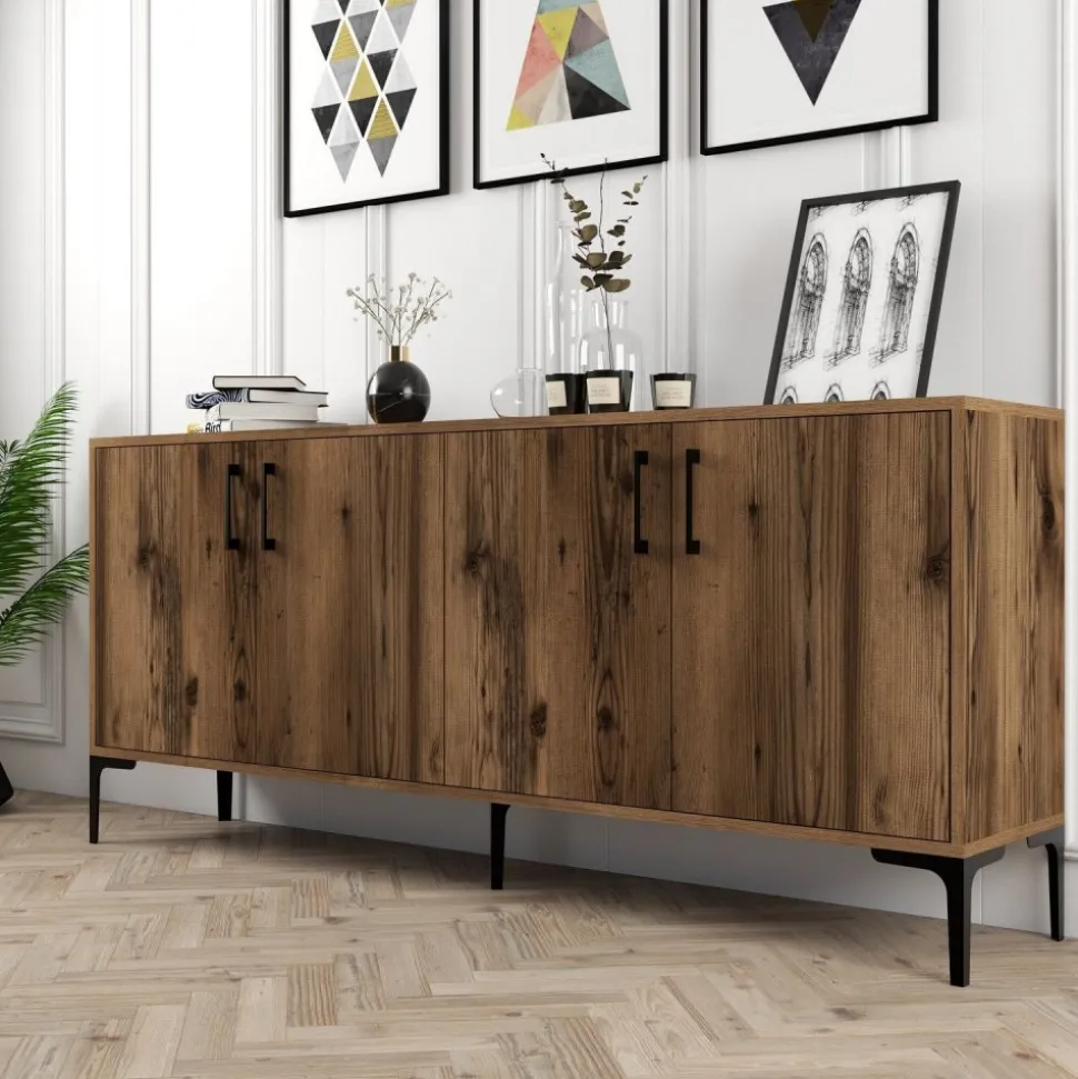 Kiev skänk 180 cm - Valnöt + Textilrengöring för möbler