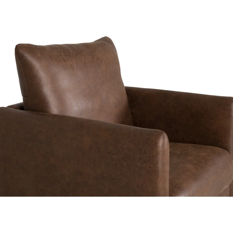 Kingsley fåtölj - Brunt ecoläder