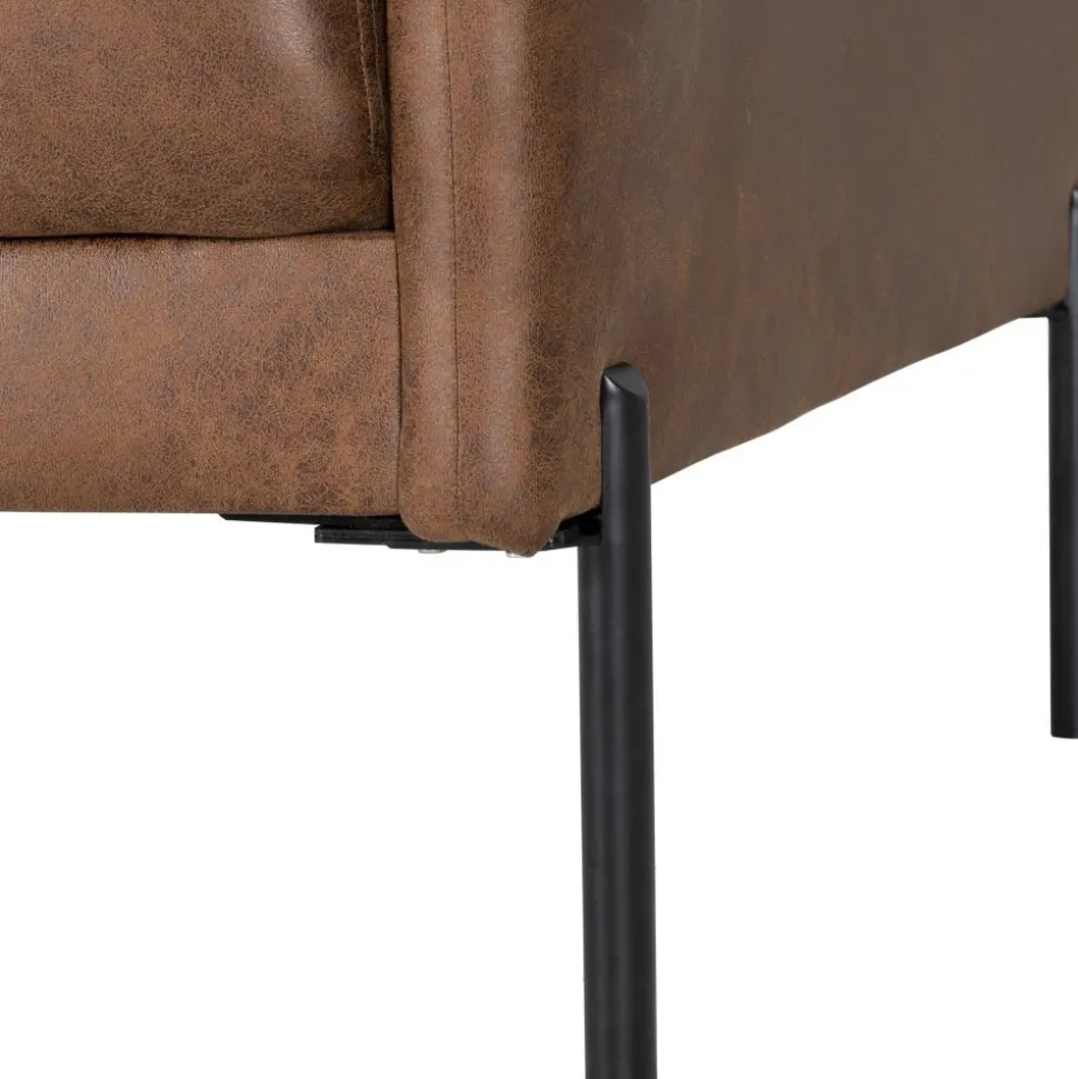 Kingsley fåtölj - Brunt ecoläder + Textilrengöring för möbler