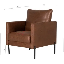 Kingsley fåtölj - Brunt ecoläder + Textilrengöring för möbler